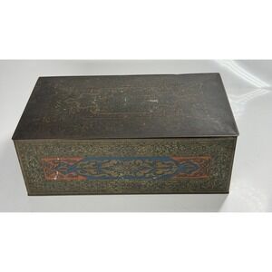 Vintage Wilson & Co Art Deco Tin Vent  Lid Decorative Container/Soap Trinket Box